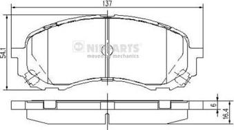 Nipparts N3607023 - Комплект спирачно феродо, дискови спирачки vvparts.bg