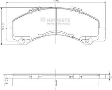 Nipparts N3619003 - Комплект спирачно феродо, дискови спирачки vvparts.bg