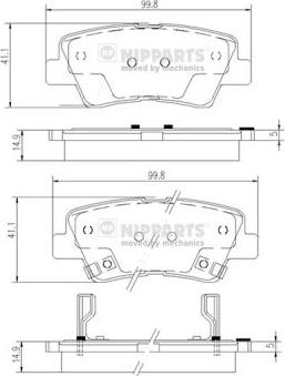 Nipparts N3610519 - Комплект спирачно феродо, дискови спирачки vvparts.bg