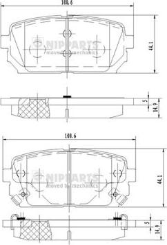 Nipparts N3610309 - Комплект спирачно феродо, дискови спирачки vvparts.bg