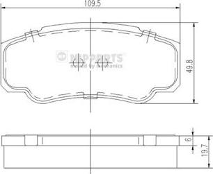 Nipparts N3611052 - Комплект спирачно феродо, дискови спирачки vvparts.bg