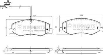 Nipparts N3611061 - Комплект спирачно феродо, дискови спирачки vvparts.bg