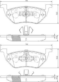 Nipparts N3613025 - Комплект спирачно феродо, дискови спирачки vvparts.bg