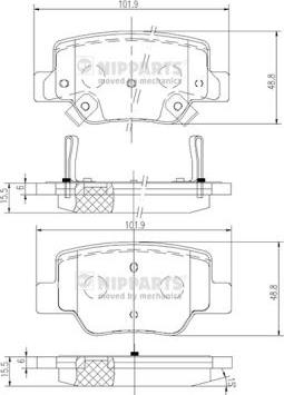 Nipparts N3612040 - Комплект спирачно феродо, дискови спирачки vvparts.bg