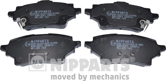 Nipparts N3612051 - Комплект спирачно феродо, дискови спирачки vvparts.bg