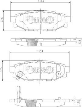 Nipparts N3617004 - Комплект спирачно феродо, дискови спирачки vvparts.bg