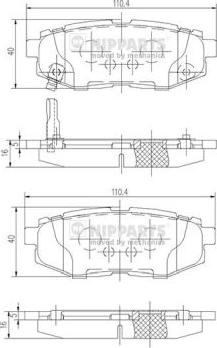 Nipparts N3617006 - Комплект спирачно феродо, дискови спирачки vvparts.bg