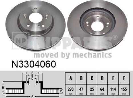 Nipparts N3304060 - Спирачен диск vvparts.bg