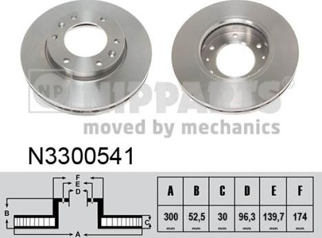 Nipparts N3300541 - Спирачен диск vvparts.bg