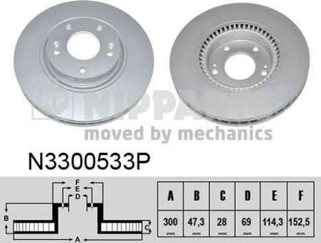 Nipparts N3300533P - Спирачен диск vvparts.bg