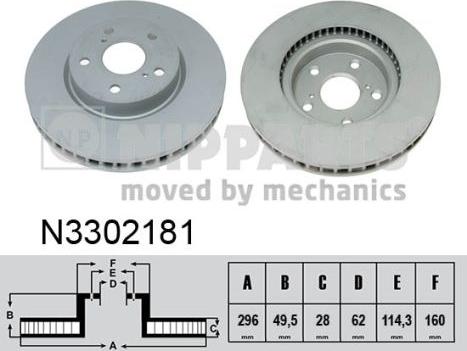 Nipparts N3302181 - Спирачен диск vvparts.bg