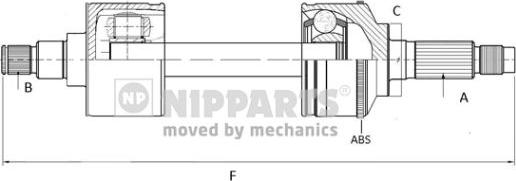 Nipparts N2801002 - Полуоска vvparts.bg