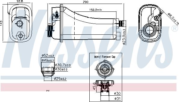 Nissens 996155 - Разширителен съд, охладителна течност vvparts.bg