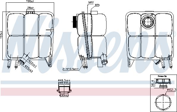 Nissens 996123 - Разширителен съд, охладителна течност vvparts.bg