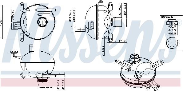 Nissens 996171 - Разширителен съд, охладителна течност vvparts.bg