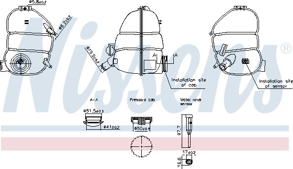 Nissens 996340 - Разширителен съд, охладителна течност vvparts.bg