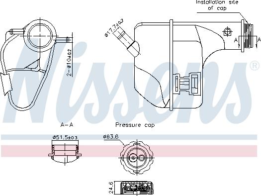 Nissens 996355 - Разширителен съд, охладителна течност vvparts.bg