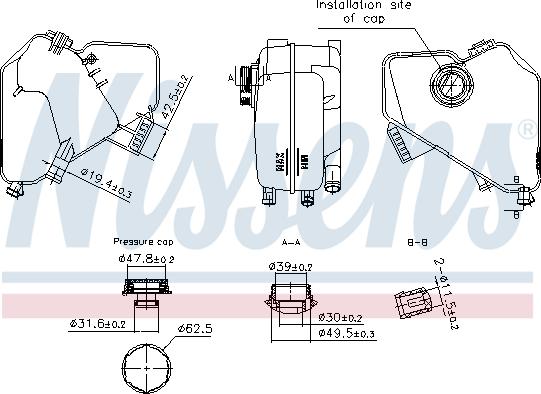 Nissens 996322 - Разширителен съд, охладителна течност vvparts.bg