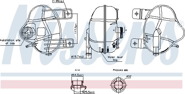 Nissens 996250 - Разширителен съд, охладителна течност vvparts.bg