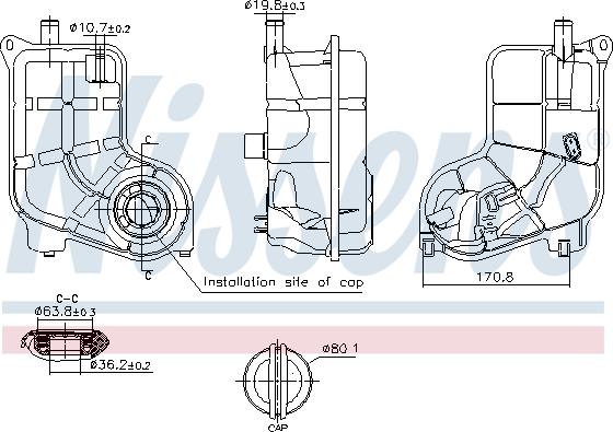 Nissens 996287 - Разширителен съд, охладителна течност vvparts.bg