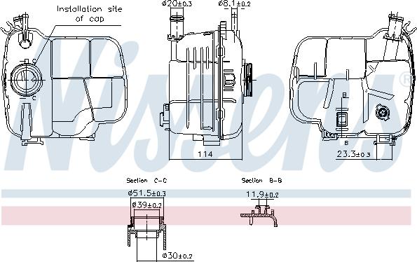 Nissens 996224 - Разширителен съд, охладителна течност vvparts.bg