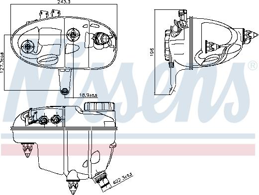 Nissens 996276 - Разширителен съд, охладителна течност vvparts.bg