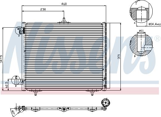 Nissens 94595 - Кондензатор, климатизация vvparts.bg