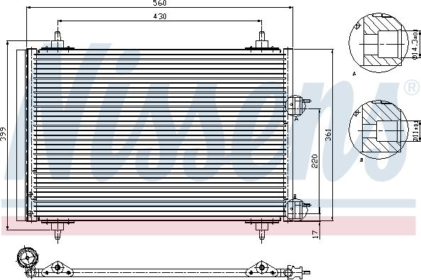 Nissens 94570 - Кондензатор, климатизация vvparts.bg