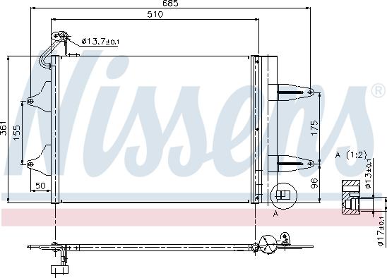 Nissens 94628 - Кондензатор, климатизация vvparts.bg