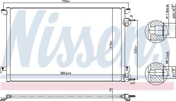 Nissens 94852 - Кондензатор, климатизация vvparts.bg