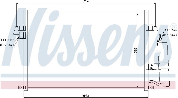 Nissens  94725 - Кондензатор, климатизация vvparts.bg