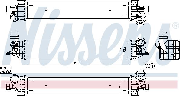 Nissens 96625 - Интеркулер (охладител за въздуха на турбината) vvparts.bg