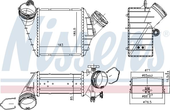 Nissens 96176 - Интеркулер (охладител за въздуха на турбината) vvparts.bg