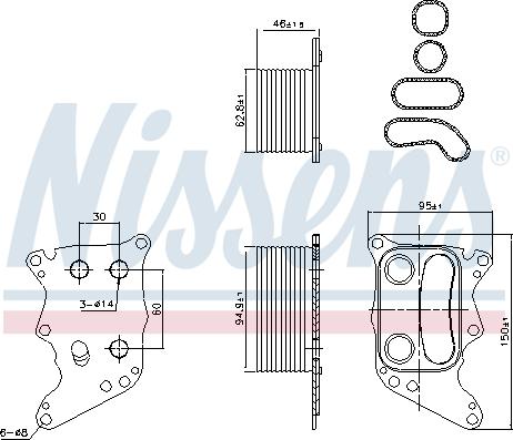 Nissens 90991 - Маслен радиатор, двигателно масло vvparts.bg