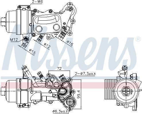 Nissens 90992 - Маслен радиатор, двигателно масло vvparts.bg