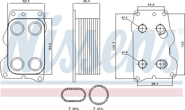 Nissens 90740 - Маслен радиатор, двигателно масло vvparts.bg