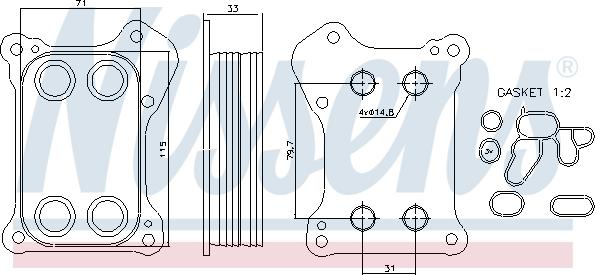 Nissens 90739 - Маслен радиатор, двигателно масло vvparts.bg