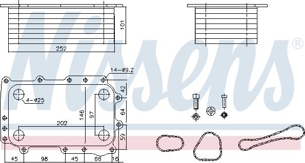 Nissens 91431 - Маслен радиатор, двигателно масло vvparts.bg