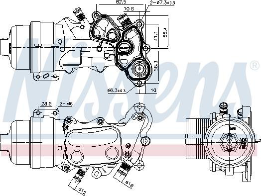 Nissens 91167 - Маслен радиатор, двигателно масло vvparts.bg