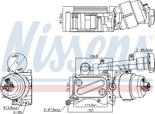 Nissens 91346 - Маслен радиатор, двигателно масло vvparts.bg