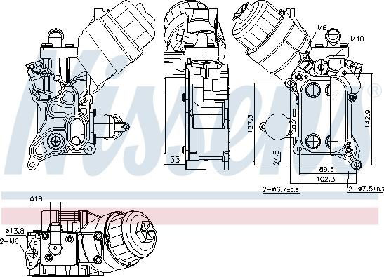 Nissens 91355 - Маслен радиатор, двигателно масло vvparts.bg