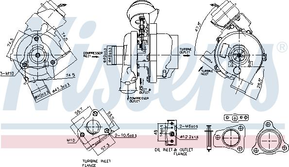 Nissens 93497 - Турбина, принудително пълнене с въздух vvparts.bg