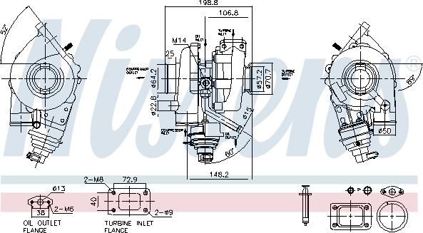 Nissens 93467 - Турбина, принудително пълнене с въздух vvparts.bg