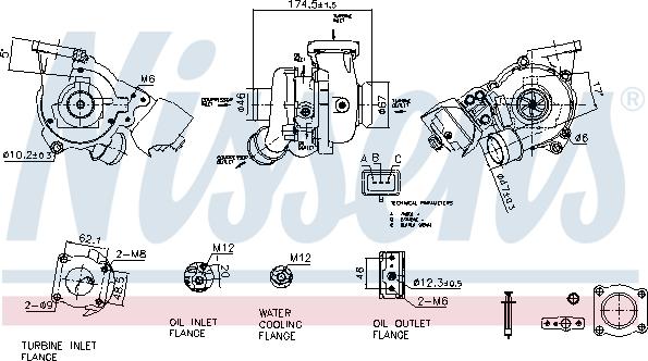 Nissens 93428 - Турбина, принудително пълнене с въздух vvparts.bg