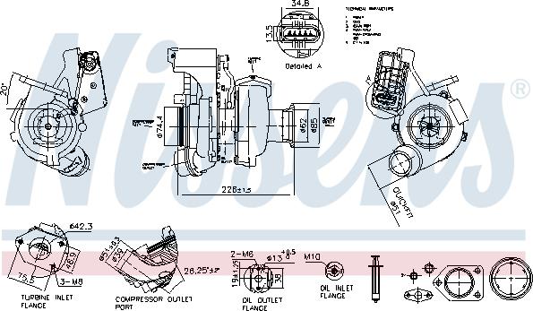 Nissens 93564 - Турбина, принудително пълнене с въздух vvparts.bg