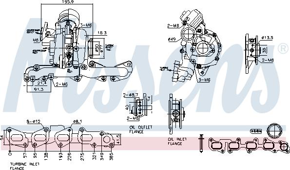 Nissens 93506 - Турбина, принудително пълнене с въздух vvparts.bg