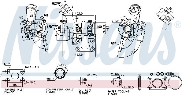 Nissens 93587 - Турбина, принудително пълнене с въздух vvparts.bg