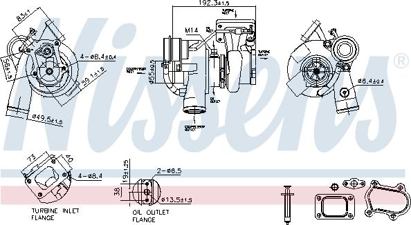 Nissens 93528 - Турбина, принудително пълнене с въздух vvparts.bg