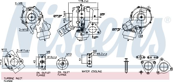 Nissens 93668 - Турбина, принудително пълнене с въздух vvparts.bg