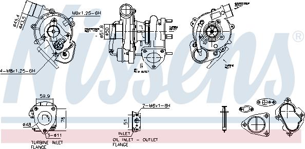 Nissens 93667 - Турбина, принудително пълнене с въздух vvparts.bg